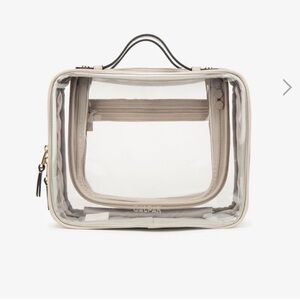 Brand New Calpak Large Clear Cosmetics Case in Stone